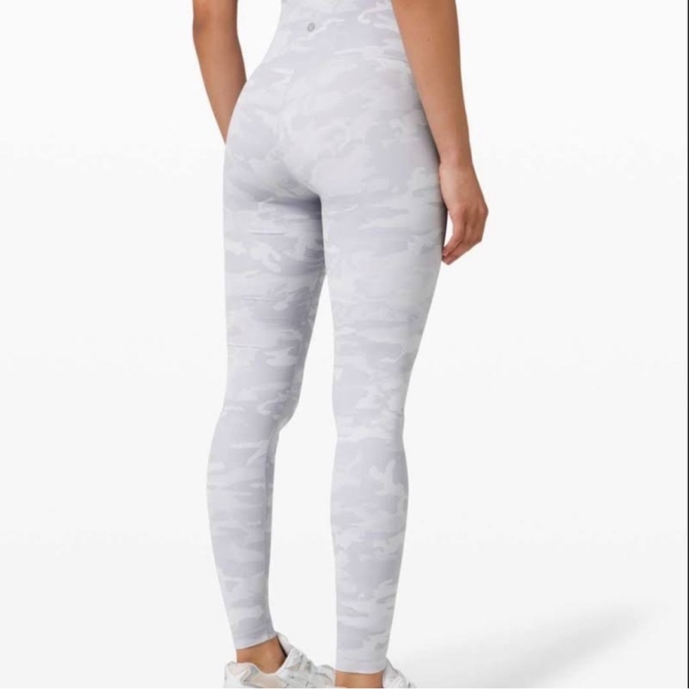 Lululemon Wunder Under White Camo Leggings